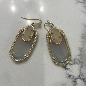 Kendra Scott Elle Drop Earring in Pearl White Double Stone